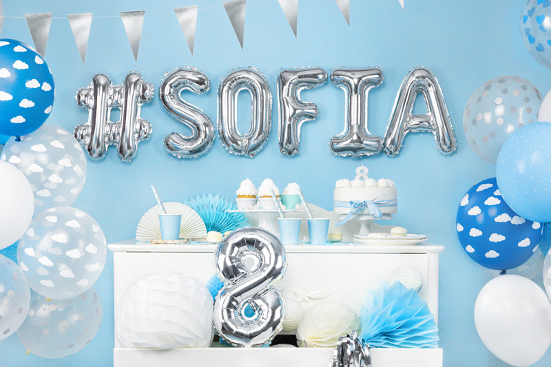 Baloni 30cm, Clouds, Pastel Cornflower zils (Balloons, Clouds, Pastel Cornflower Blue)