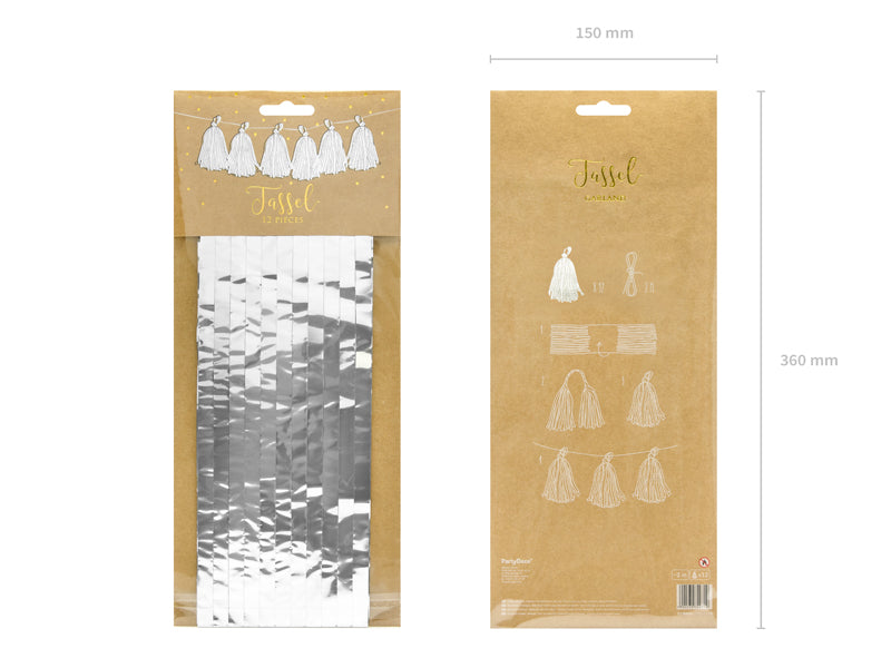 Taseļu virtene, sudrabs (Tassel garland, silver)