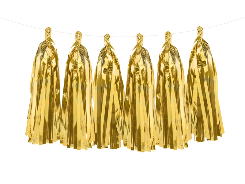 Taseļu virtene, zelts (Tassel garland, gold)