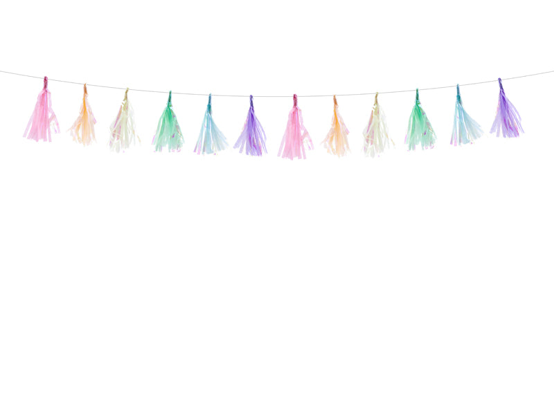 Taseļu virtene, dažādas krāsas, 1.2m (Tassel garland, mix, 1.2m)