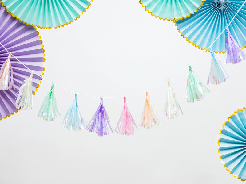 Taseļu virtene, dažādas krāsas, 1.2m (Tassel garland, mix, 1.2m)